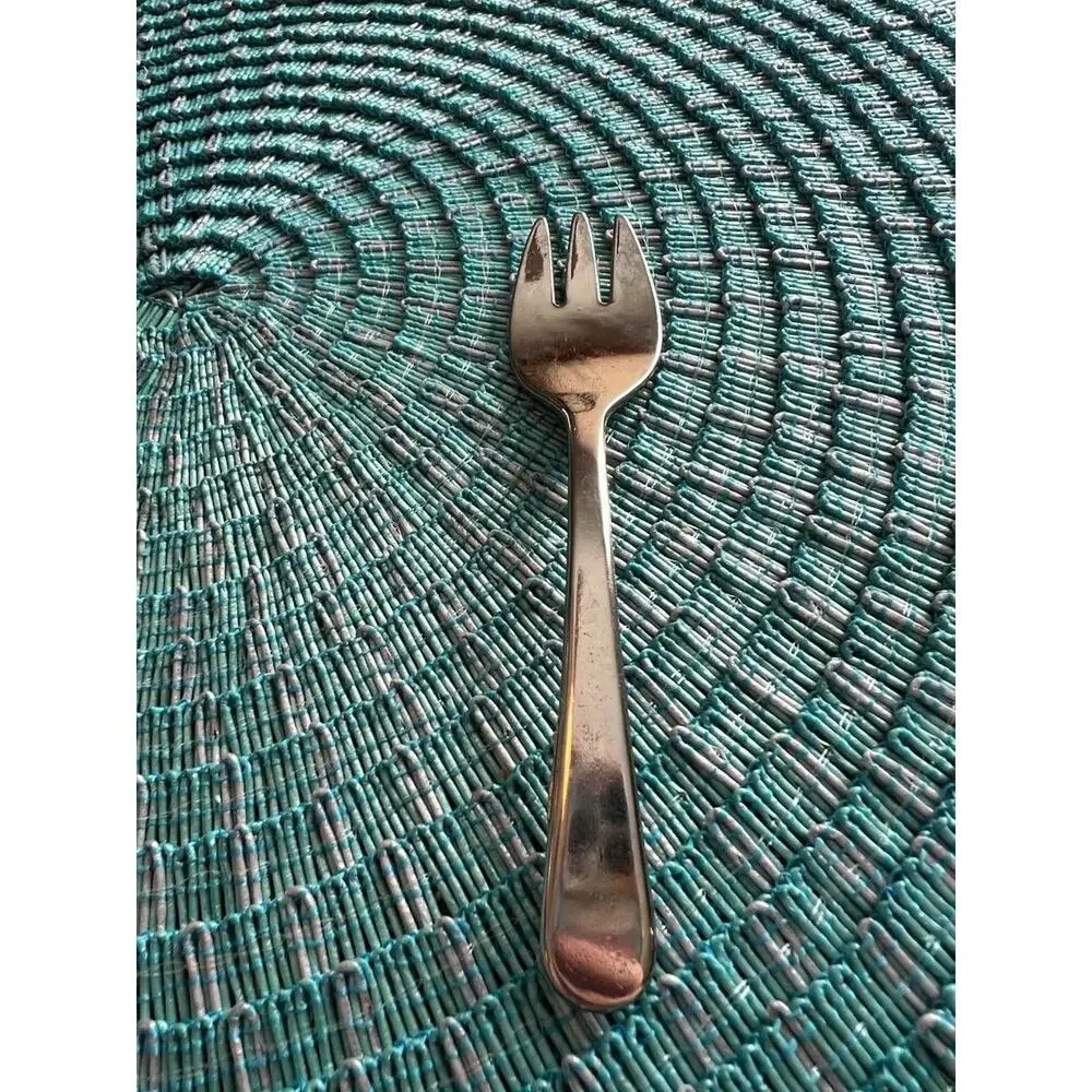 Vintage Leonard Italy Silver Plated Petite Appetizer Fork MCM Minimalist Style